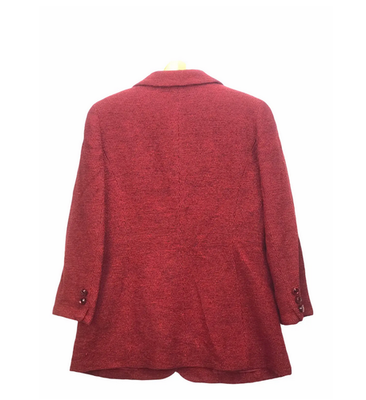 Vintage Christian Dior Red Wool Blazer Jacket Women's 4 Button