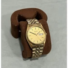 Vintage Seiko 7N43-8111 Gold Dial Day Date Fluted Bezel Gold Tone Bracelet 35mm
