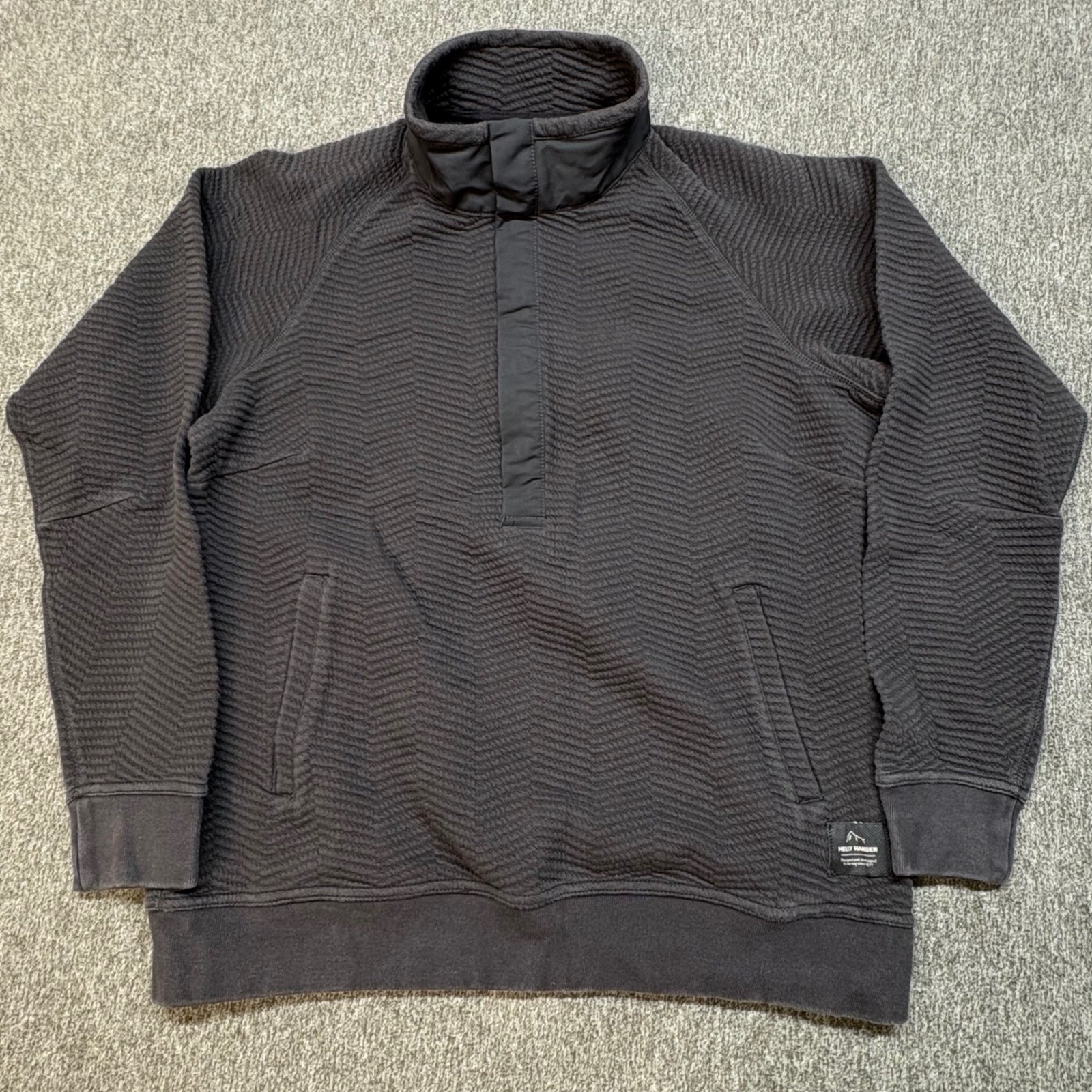 Helly Hansen Mens M 1/4 Zip 1/2 Snap Pullover Sweatshirt Textured Mock Neck image 2