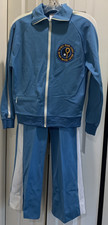 Vintage Israel Tennis Center Full Zip Blue/ White Zwickel Track Suit Size S