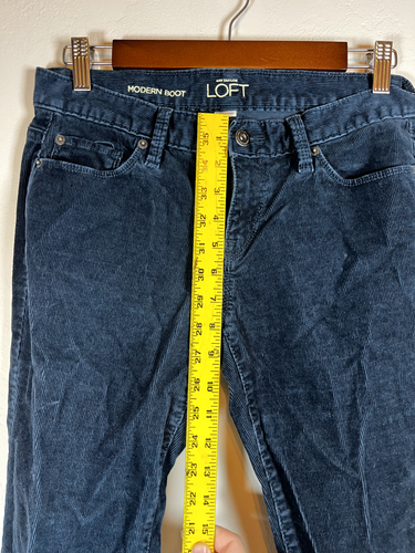 Ann Taylor LOFT Merlot Modern Boot Cut Corduroy Jeans Blue -Size 4 - Picture 7 of 12