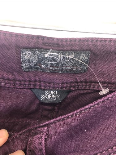 SILVER Jeans Co. Silver Women's SUKI SKINNY Jeans Size W24/L31 Purple EUC - Picture 5 of 6