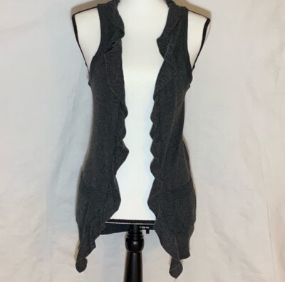 EUC - Poof Made With Love Black Ruffle Vest - Size Small