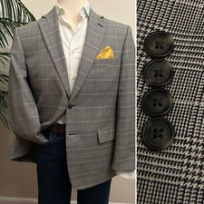 STAFFORD BLAZER SIZE 42 SPORT COAT GLEN CHECK PLAID SUIT JACKET CLASSIC FIT