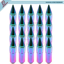 20Pc Neo Chrome 12X1.5 Lug Nut For Toyota Corolla For Honda Civic Acura Integra