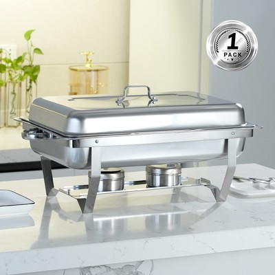 Chafing Dish Set 8QT Stainless Buffet Food Warmer Chafer Set 1pack  1/3 pan
