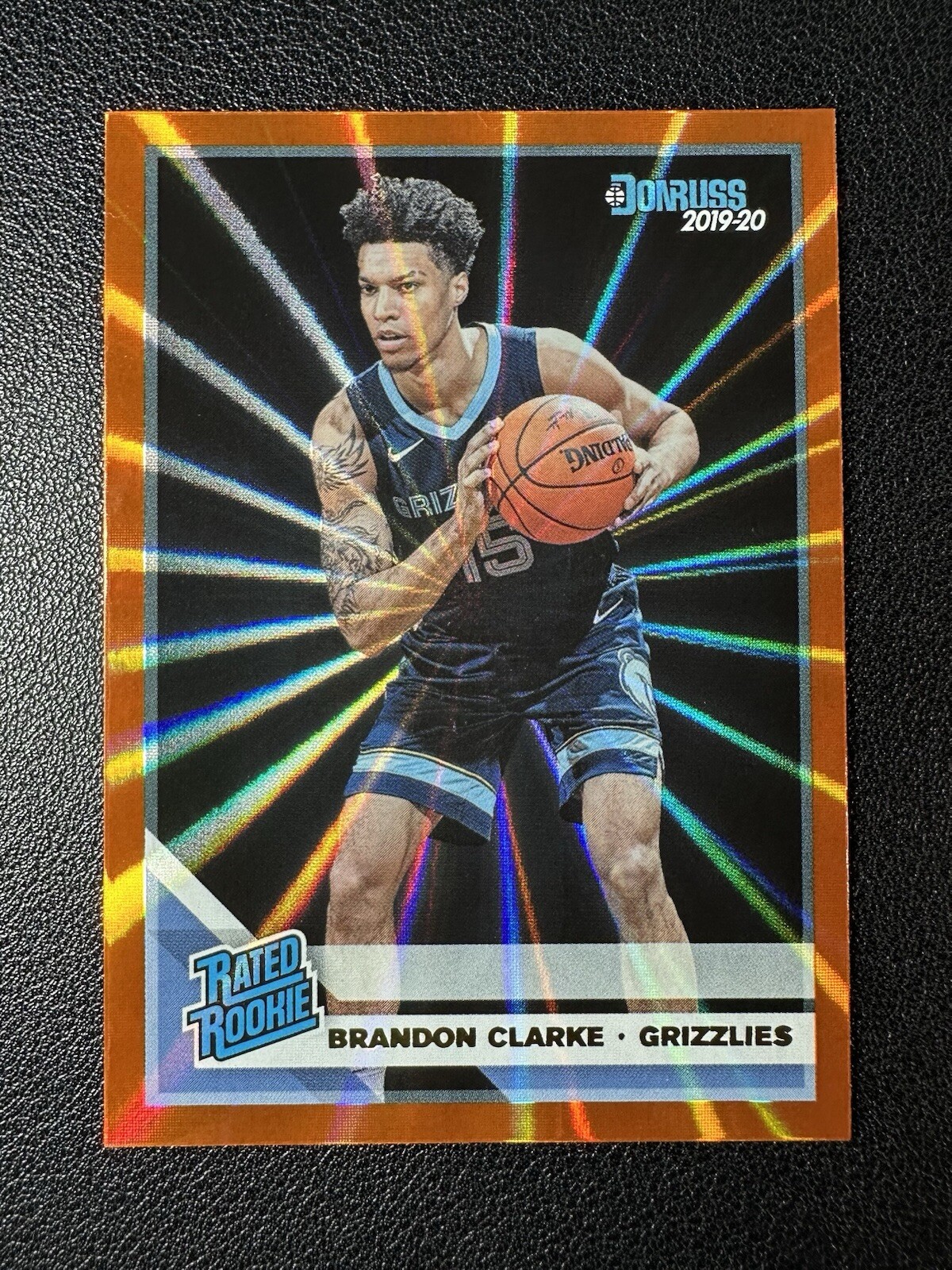 2019-20 Panini Donruss Rated Holo Orange Laser Brandon Clarke #220 Rookie RC