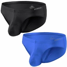 Zonbailon men's heightened underwear sexy ice silk big ball bag underwear set