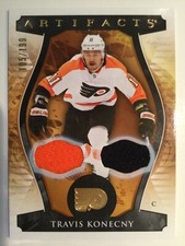 TRAVIS KONECNY  AUTHENTIC DUAL GAME-USED 2-COLOR JERSEY MEMORABILIA / 199