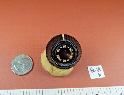 Vintage Black Bakelite On-Off Knob w/ Indicator Stripe and 1/4 in. Sleeve