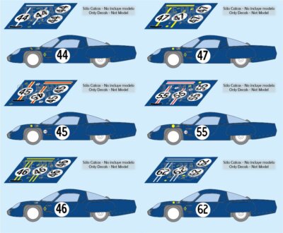 Planches De Décalcomanies 1/43 - Pour Alpine A210 Le Mans 1966 67 69 - Lot De 3