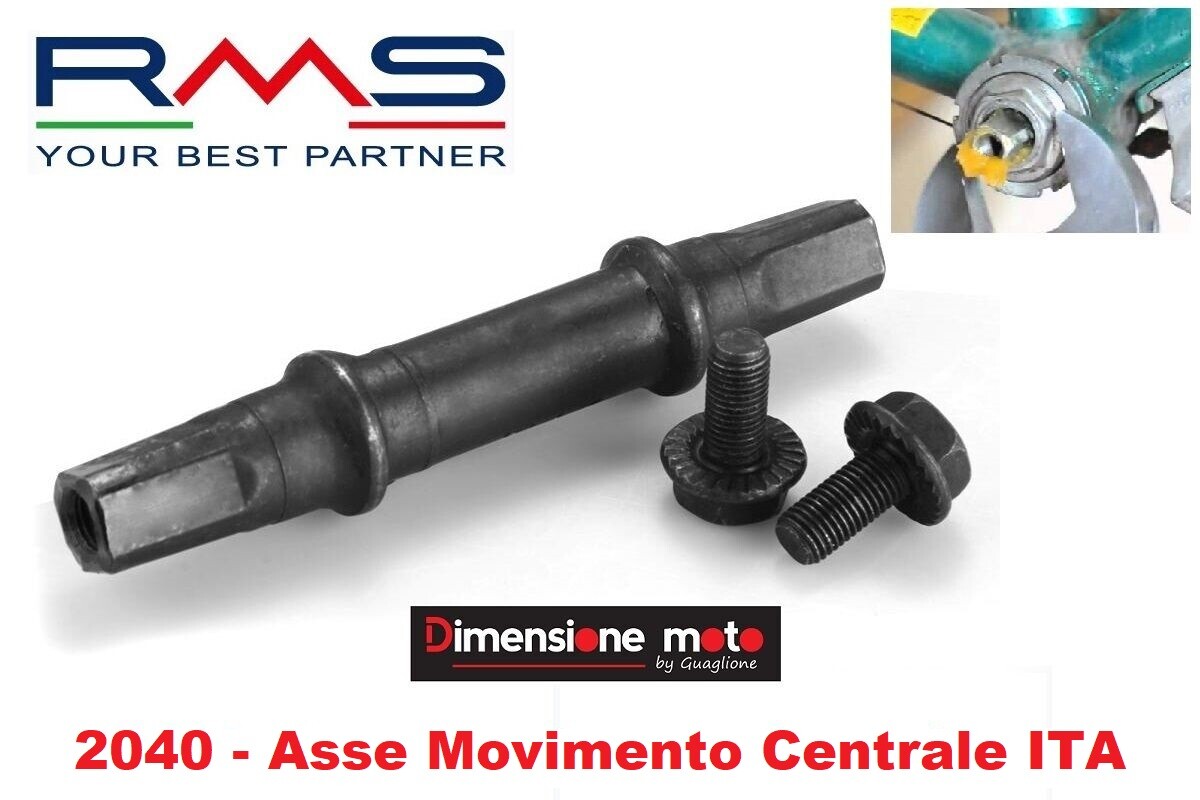 2040 - ASSE/PERNO MOVIMENTO CENTRALE ITA-123mm per bici 20-24-26-28 Trekking