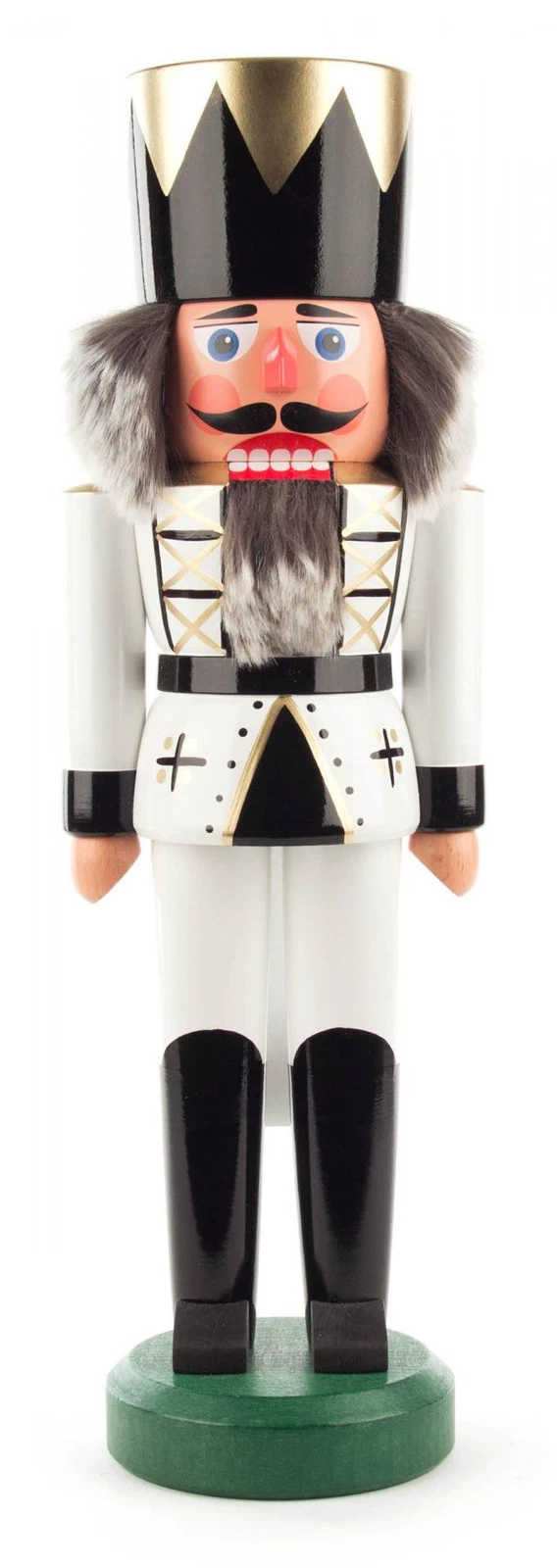 Winter White King German Nutcracker - Bumps and Scrapes