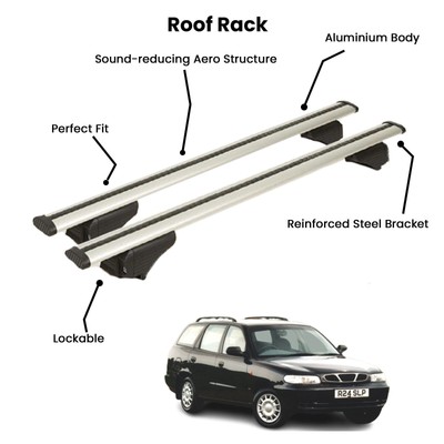 2 Pcs Silver Cross Bars for  DAEWOO NUBIRA SW 1997-2003