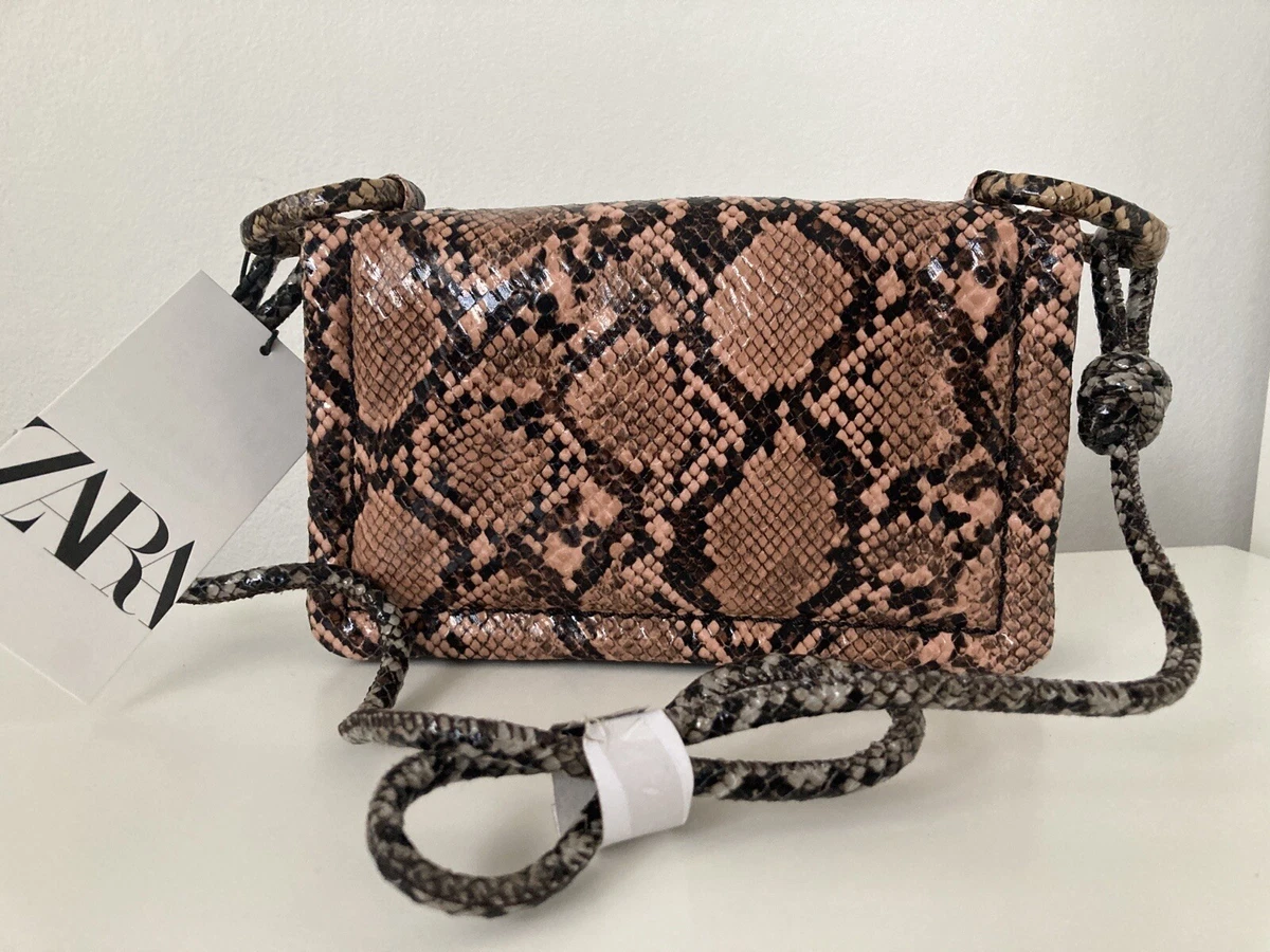 zara ANIMAL PRINT QUILTED CROSSBODY pink snake BAG new wth tags eBay