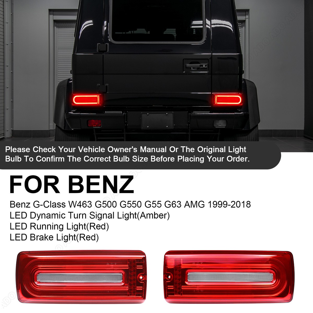 2x Led Rückleuchte Heckleuchte Lauflicht Blinker für Mercedes W461  