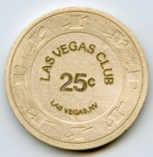 25 cents Chip from the Las Vegas Club in Downtown Las Vegas 1980s Obsolete