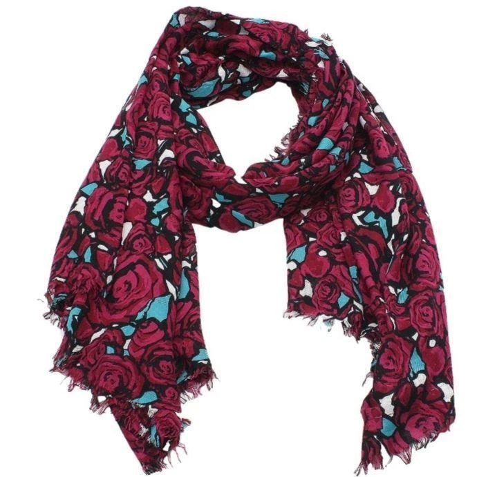 LOUIS VUITTON Rose Scarf Stole Shawl Wine red Authentic Women Used from  Japan