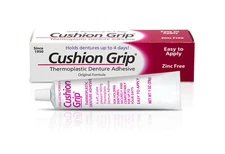Cushion Grip Thermoplastic Denture Adhesive 1 Oz - 100% Waterproof & Zinc Free