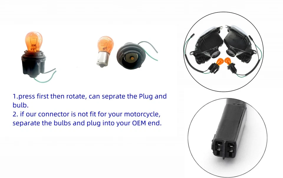 Luz de señal de giro delantera + bombillas para Suzuki HAYABUSA - GSX1300R 1999-2006-2007 Foto 4 de 4