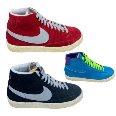 Nike Blazer Premium Vintage schwarz rot neon blau Herren Sneaker Schuhe 3 Farben
