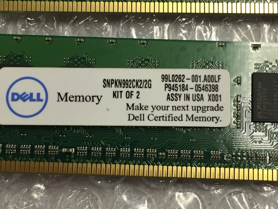 Kingston 2 GB RAM Kit (2x1) SNPKN992CK2/2G 99L0262-001 P945184-0546398 - Image 2 of 4