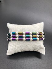 3 pack Magnetic bracelet elastic pearl design unisex therapy No more pain