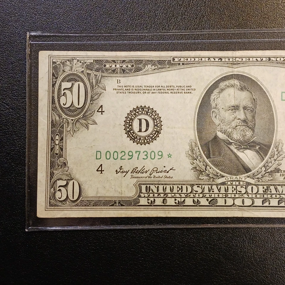 1950 A (Fifty) $50  Dollar *STAR* Federal Reserve Banknote - Cleveland, OH - Image 3 of 4