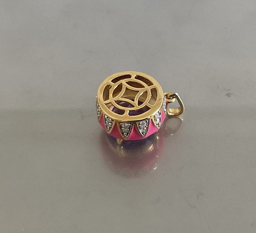 Amethyst, Moissanite, Pink Enameled Pendant 3.60 CTW 925 Silver Vermeil Plated - 第 13/17 張圖片