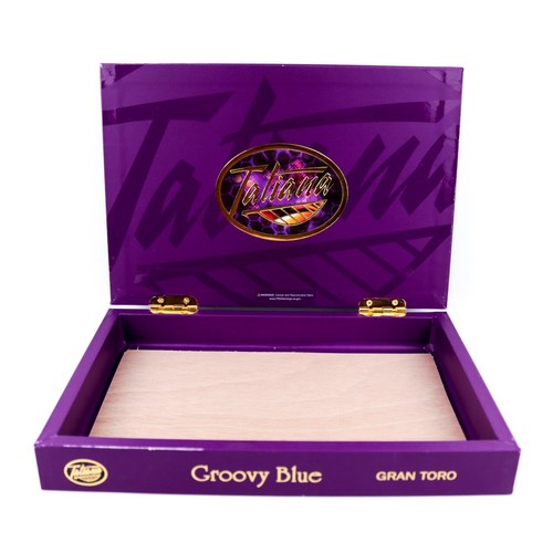 Caja de cigarros de madera vacía azul Tatiana Gran Toro Groovy 10" x 7" x 1,5" - Imagen 4 de 12