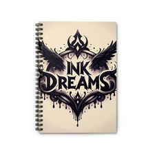 Ink Dreams Notebook - Unique Handcrafted Journal with Dripping Ink Design