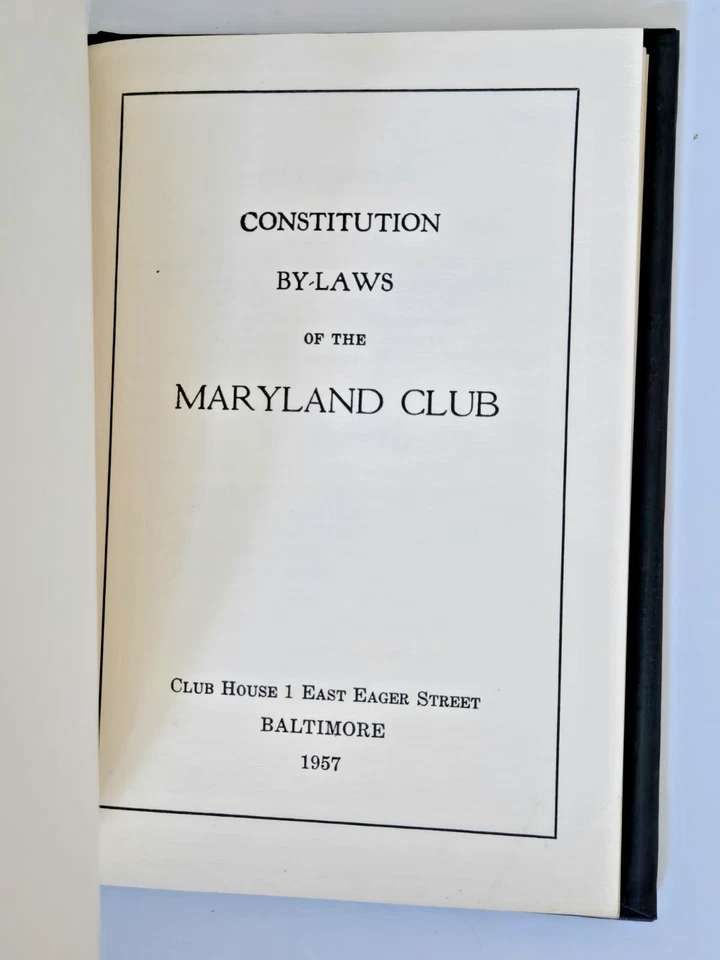 Книги Maryland Club 1957 — Конституция и членство — Вандербильт — Дюпон - Изображение 2 из 4