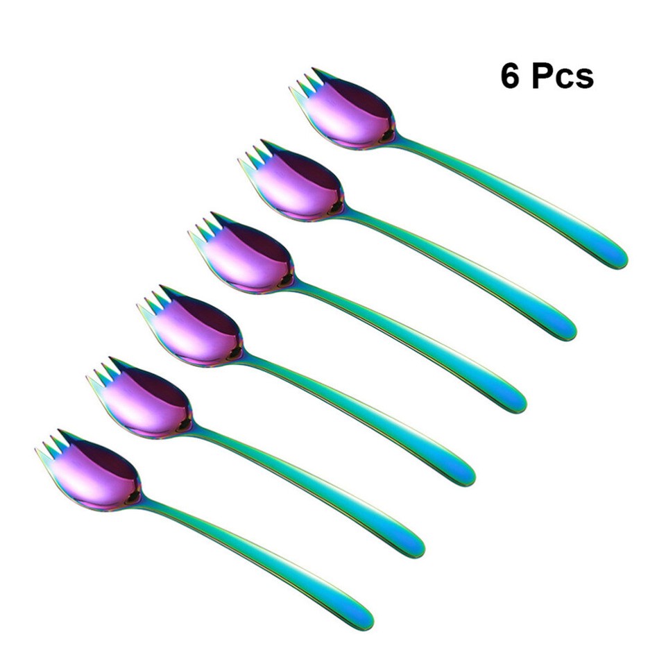 6pcs Tablewares Stainless Steel Creative Noodle Fork Spoon Spoon Fork Eating eBay