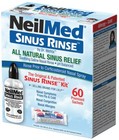 NeilMed Sinus Rinse 60 Sachets Kit & 240ml Bottle Nasal Congestion and Allergies