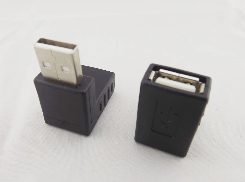 10pcs USB 2.0 A Male To A Female 90 Degree UP Angled Adapter Connector Converter - Image 3 of 4