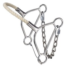 Stainless Steel Beetle Hackamore - Rope Noseband - Lift and Leverage