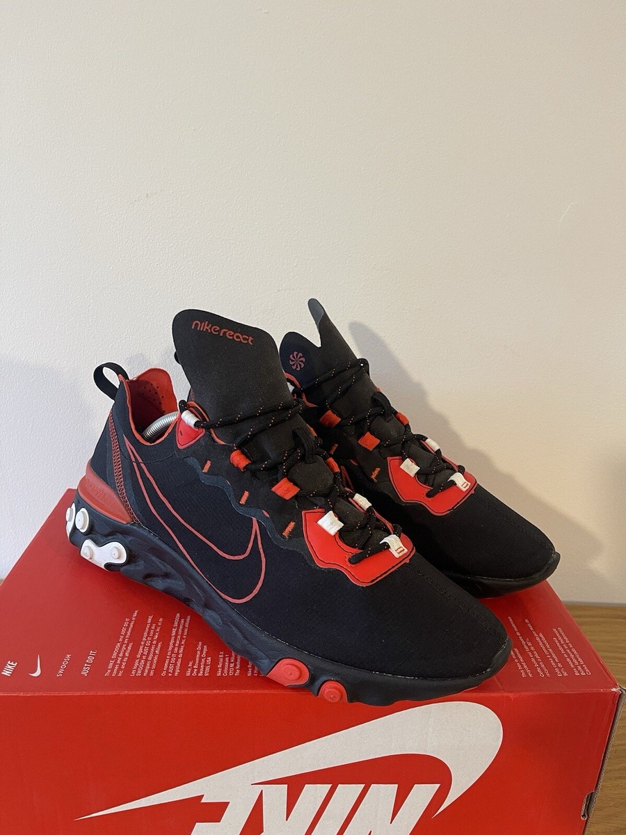 Nike React Element 55 Script Swoosh' CK9285-001, UK 10 Rare- Great Condition