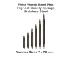 Watch Band Spring Bar Pins, Quantity 4, Quality Springs, 7-20mm,Stainless Steel