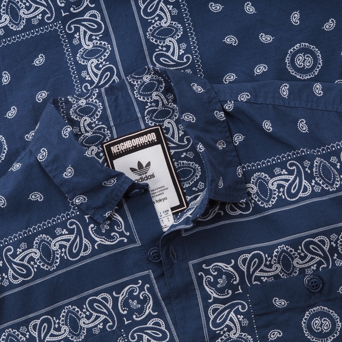 トップス neighborhood bandana chopped shirt navy neighborhood BANDANA CHOPPED SHIRT シャツ
