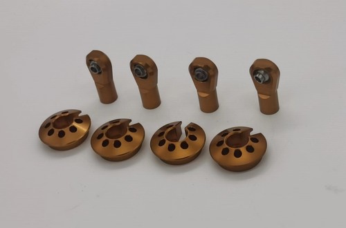 E-VIRATRUE 7075Alu Shock Ends&Spring Cups For Losi Super Rock Rey 1/6 Gold - Picture 5 of 5