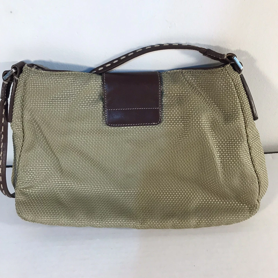 Bolso de Hombro Antonio Melani Teniente Cuero Verde/Marrón Foto 3 de 4