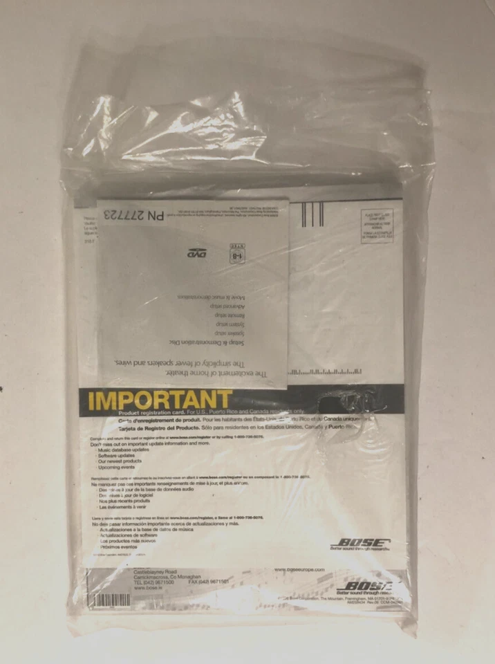 Sistema de entretenimiento Bose 321 serie GSX manual del propietario guía del usuario sellado Foto 2 de 2