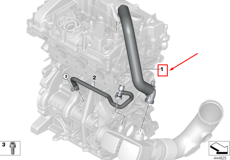 Tuyau de ventilation moteur BMW X5 G05 neuf 11157623746 d'origine