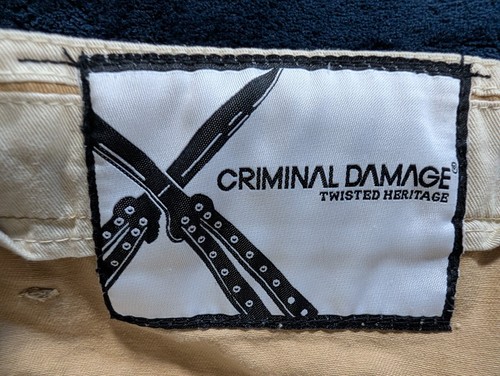 Criminal Damage Cotton Khaki Army Military Cargo Joggers Pants Men's 32 - Picture 4 of 10