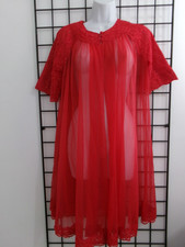 SHADOWLINE SIZE PETITE PM SHEER RED / NYLON / BATHROBE / ROBE