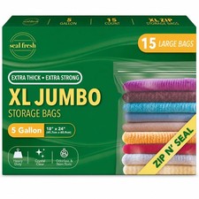 Seal Fresh 5 Gallon Large Plastic Storage Bags 18" x 24" 15 Count 82