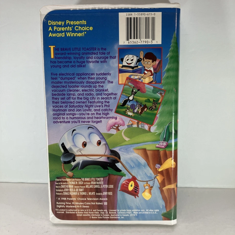 The Brave Little Toaster VHS 1998 Clamshell 1987 Musical Disney Jon Lovitz - Image 2 of 4