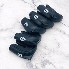 Rubber Golf Club Irons Head Covers Set 5,6,7,8,9 Black