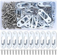 40 Pcs Keyhole Hangers, Picture Hangers, Metal Keyhole Hanging Plates, Screws
