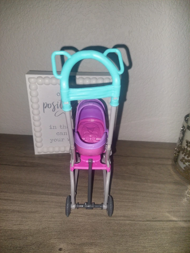 Barbie Patrón Niñeras Cochecito Desmontable Portador Asiento de Coche con Bebé Mattel JUGUETE Foto 3 de 3